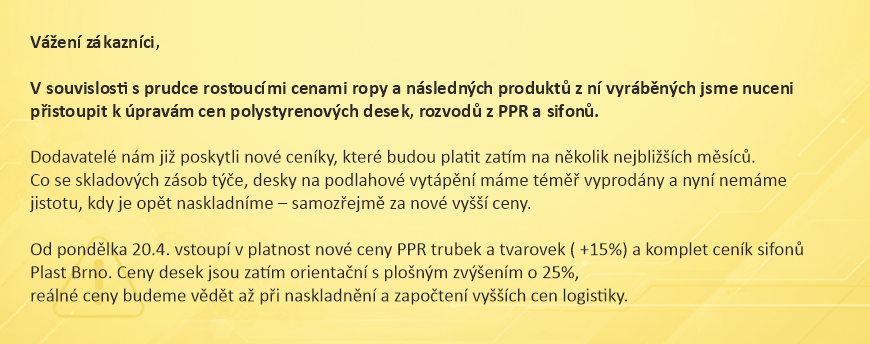 Zvýšení cen ropných produktů