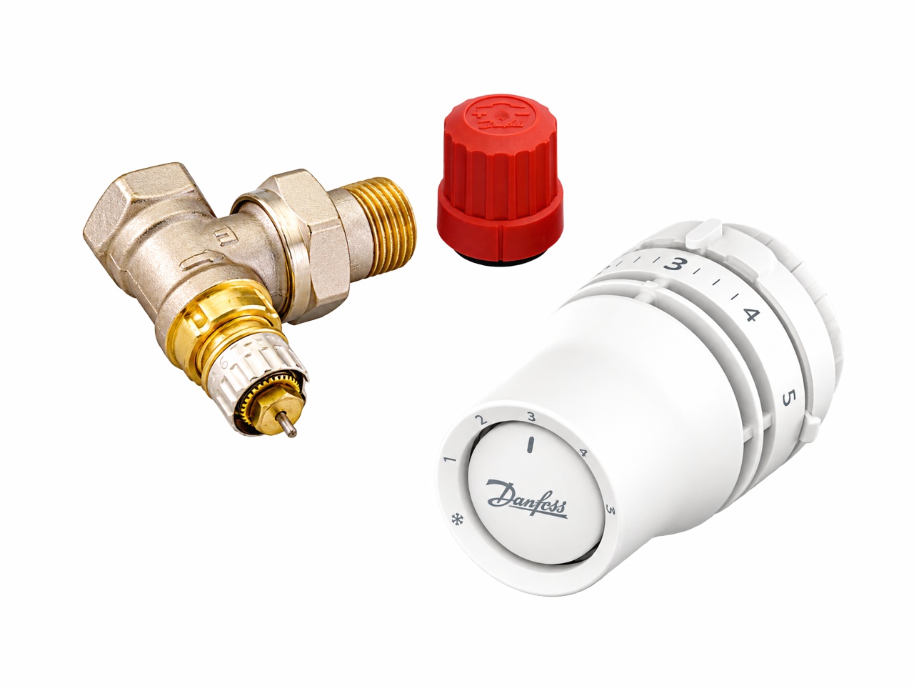 Danfoss Redia rohový set ventilu a hlavice