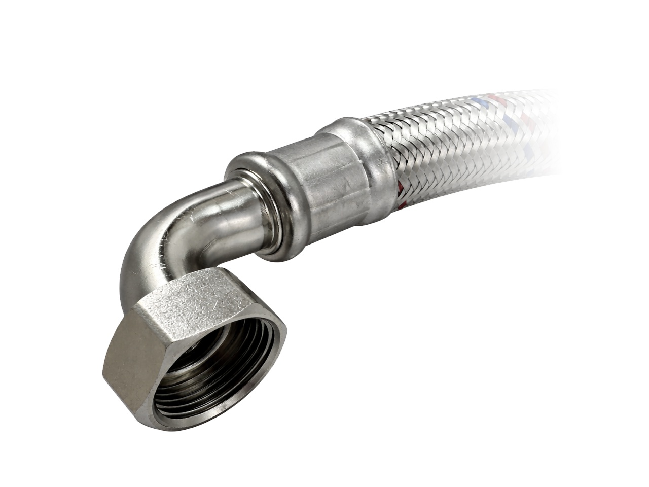 Nerezová antivibrační hadice s kolenem - detail